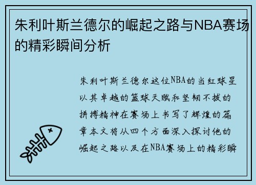 朱利叶斯兰德尔的崛起之路与NBA赛场的精彩瞬间分析